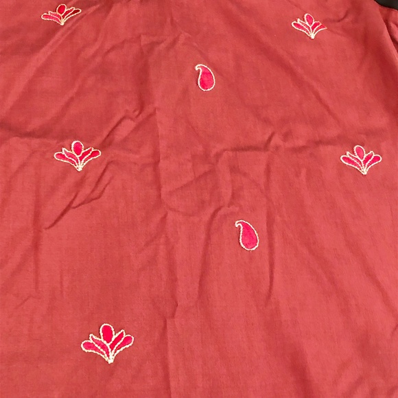 NWT Kashkha Authentic Traditional Kurti Kurta Indian Tunic Maroon Gold Black - Picture 5 of 11